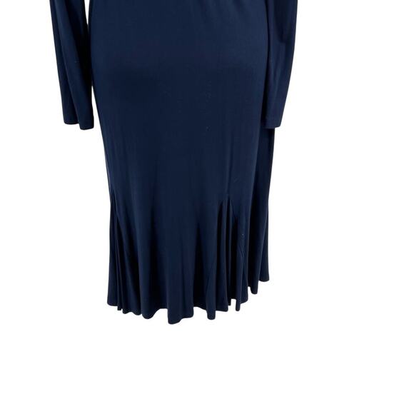 Boden Paris Wrap Dress Long Sleeve Flounce‎ Hem Jersey Navy Blue Size US 8R - Picture 11 of 14